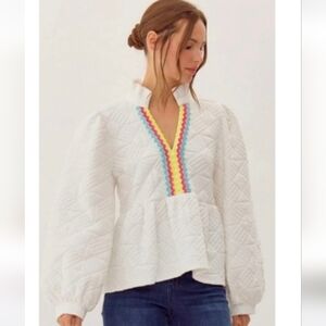 Jodifl Quilted Peplum Top